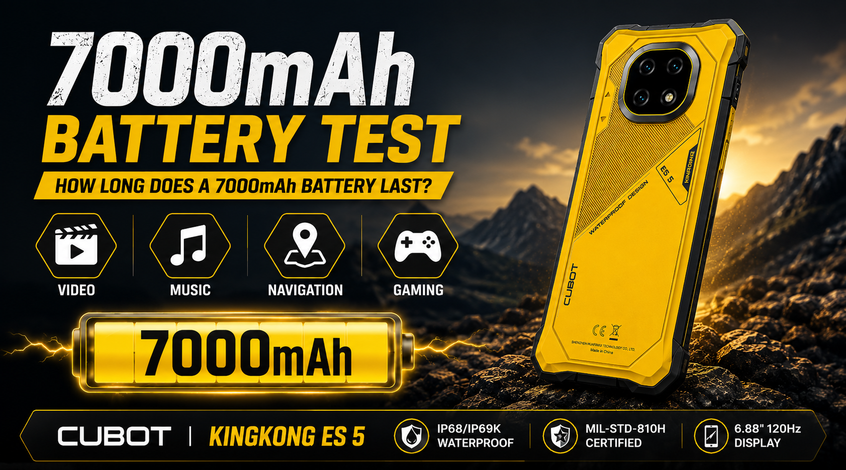 CUBOT KINGKONG ES 5 Battery Test: How Long Does a 7000mAh Battery Last?